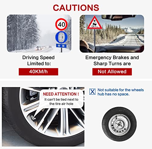 Autochoice 8 Packs Car Snow Chains Emergency Anti Slip Tire Chains With Thickened Manganese Steel For Truck Suv In Snow, Ice, Sand And Mud(Tire Width 195-235Mm) #TOP3