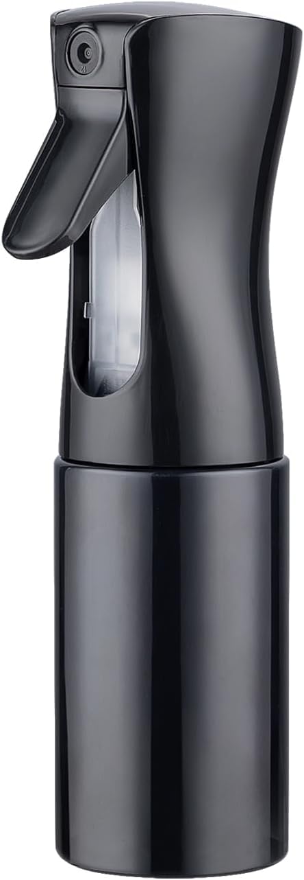 J Morgan Black 200Ml Water Spray Bottle, Continuous Mist Empty Hair Spray Bottles For Cleaning, Curly Hair, Plants,