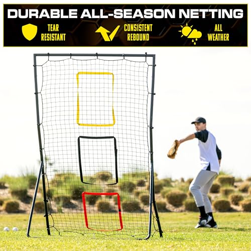 Filet de rebond pour baseball GoSports 1,8 x 1,2 m pour travailler ses lancers en solo