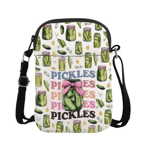 ENSIANTH Pickle Gift Dill Pickle Gift Vegetarian Gift Cucumber Pickle Lovers Crossbody Bag Coquette Pickles Queen Gift
