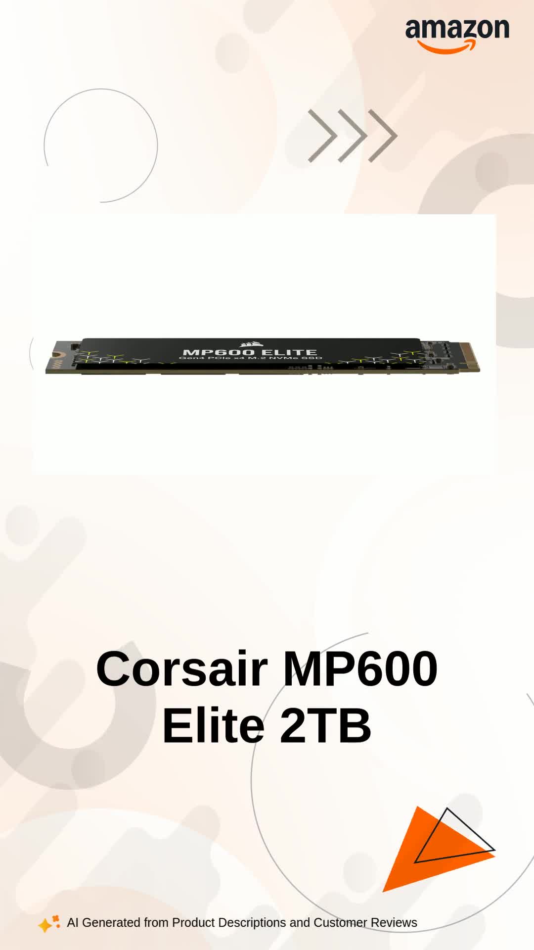 Corsair MP600 Elite 2TB PCIe Gen4 x4 NVMe M.2 SSD