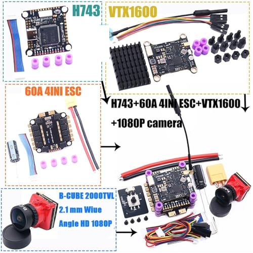 V2 8インチ 9インチ 10インチ H743 フライトコントロール 60A 4INI ESC フレーム FPV カーボンファイバー レーシング ドローン クワッドコプター フリースタイル用(H743 60A Package A)