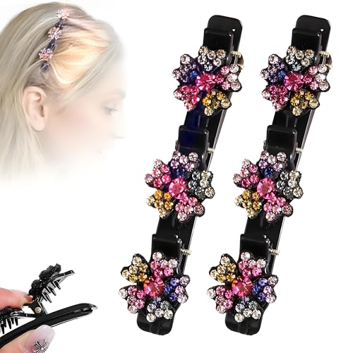 Pinzas para cabello con piedras brillantes trenzadas