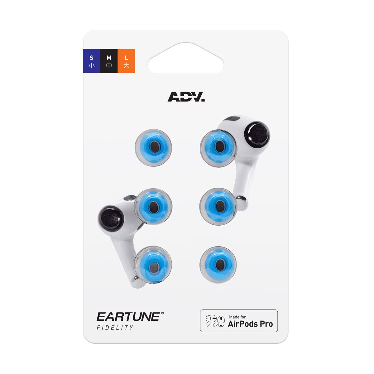 ADVANCED SOUND GROUP Eartune Fidelity UF-A Premium końcówki z pianki z pamięcią kształtu do AirPods Pro - pasują do etui ładującego, pozostają w uszach, doskonała izolacja i wbudowana osłona woskowa -