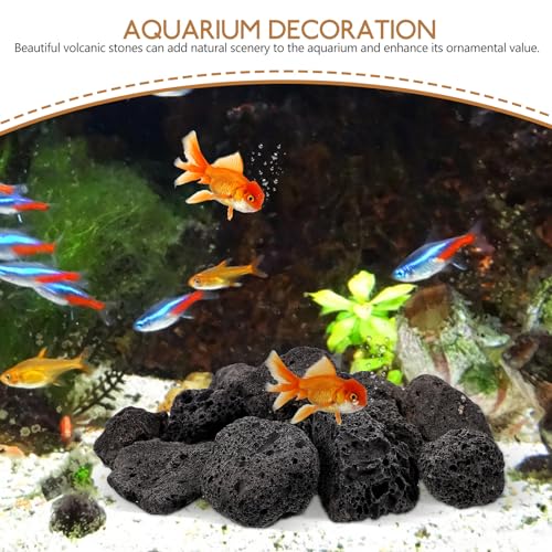 Image of FOMIYES 2 Pack of Natural Lava Rocks for Aquariums and Potted Plants, Small Volcanic Stones for Decorative Use, Ideal for Landscaping and Drainage