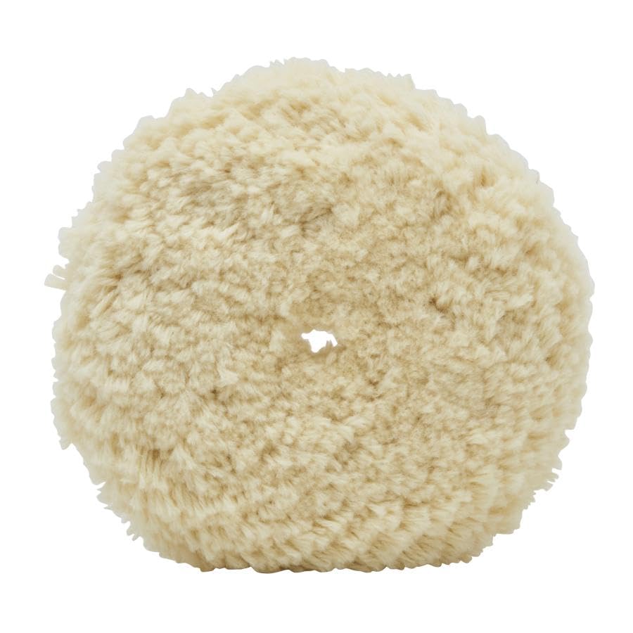 8 in. Beige Single-Sided Buffing/Polishing H&L Super Cut Wool Pad