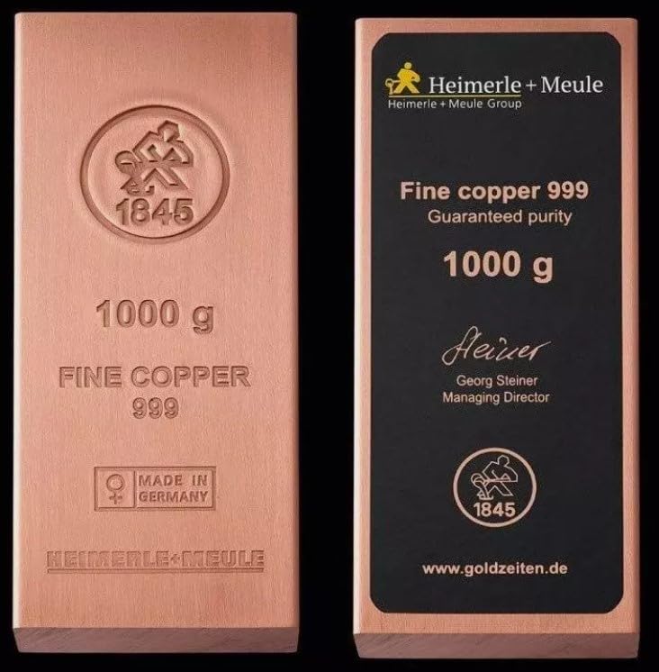 Heimerle + Meule Kupferbarren 1000 g Feinkupfer 999 Made in Germany
