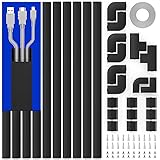 Cable Hider, 157' Delamu Cord Hider Wall for Wall Mounted TV, Cord Covers TV Wire Hider Kit, Paintable Cable Covers, Cord Concealer Raceway Management for Home & Office, 10XL15.7 W0.95 H0.55in, Black
