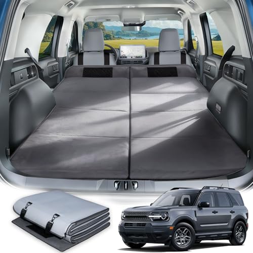 Image of Car Bed for Ford Bronco Sport, Foldable Non-Inflatable Soft Foam Camping Mattress, Thickened Portable SUV Trunk Sleeping Pad, Air Mattress Upgrade for Camping & Travel Essentials, Outdoor Bed
