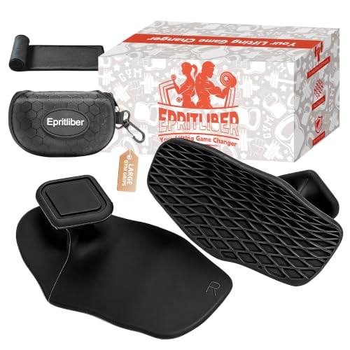 Epritliber Large Silicone Workout Grips Kit with Gym Towel &Storage Case Weight Lifting Gloves Alternative Gym Grips Gloves Gifts for Men Women Gym Hand Palm Protection Pads for Dumbbell Barbell Rypt