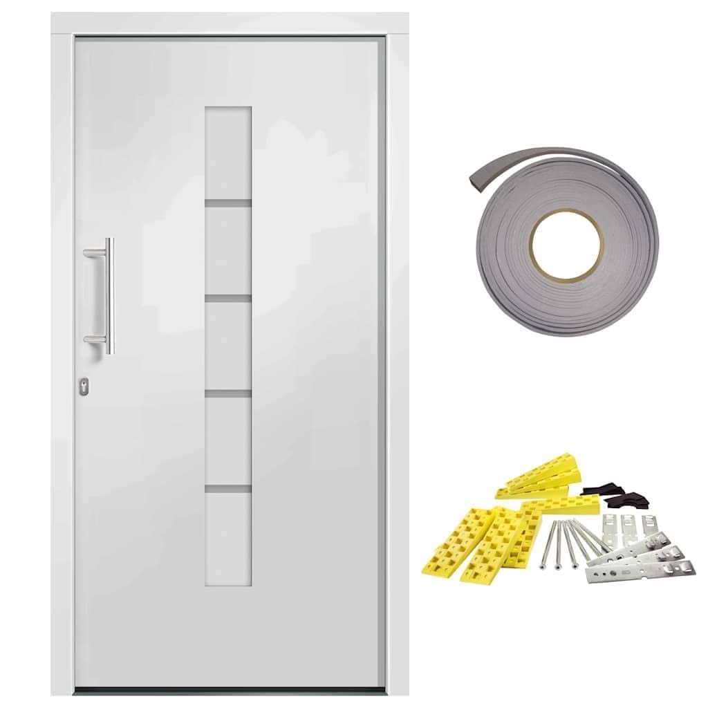 Haustür Aluminium und PVC Weiß 100x200 cm