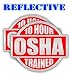 (Pair) Reflective Red 10 Hour OSHA Trained Hard Hat Label Sticker Decal | Lunch Box | Tool Box Sticker Decal | 2 inch Decal Each
