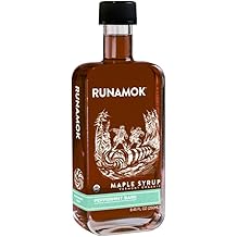 Runamok Maple Peppermint Bark Infused Maple Syrup - Authentic & Real Vermont Maple Syrup | Gluten Free & Natural Sweetener | Great Christmas Holiday Gift for Foodies! Breakfast, Coffee, Pancakes Maple Syrup | 8.45 Fl Oz 250mL