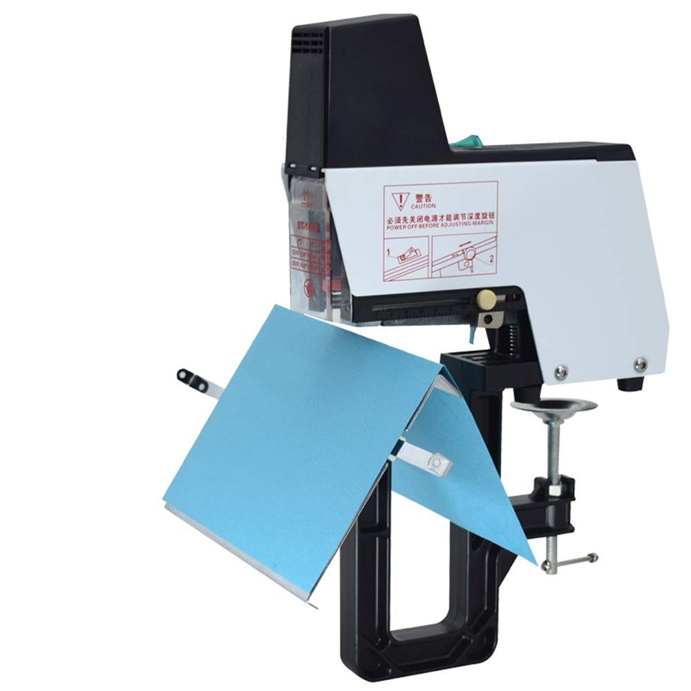 Cucitrice elettrica a Sella per Libretti con Pedale, 40 Punti Metallici a Sella e Punti Laterali per cancelleria da Ufficio - Resistente