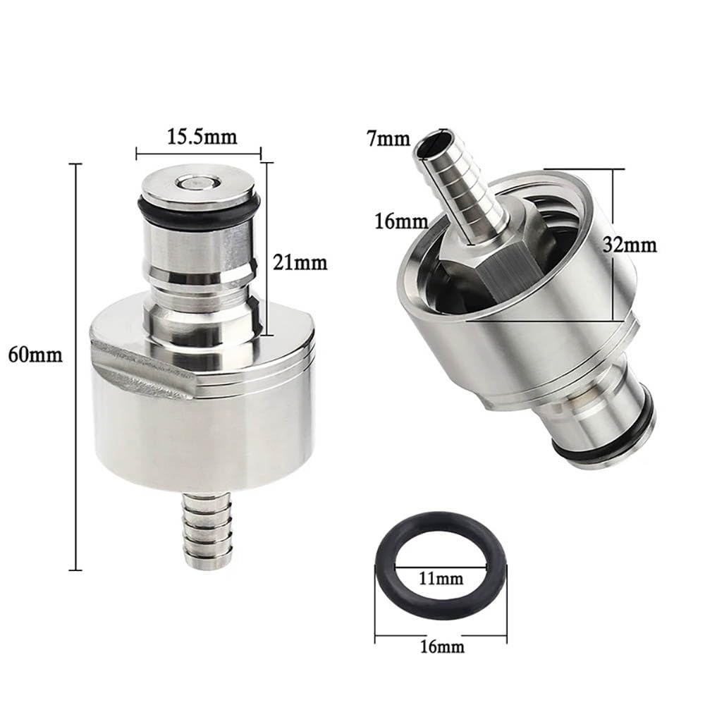 1 szt. nasadka do nagazowywania Homebrew Carbonation Cap i zestaw rozłączny z blokadą kulową Barb Ball Lock 5/16" – idealny do napojów gazowanych, piwa, soków i innych(Cap+gas barb)