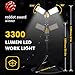 LUTEC Peri 6290 3300 Lumen 36 Watt Dual-Head LED Work Light with Telescoping Tripod, Work Light with Stand Rotating Waterproof Lamps and 8 Ft 2-Prong Power Cord