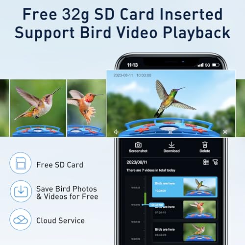 image for BirdDock Hummingbird Feeder Camera with Solar Panel, Smart Bird Feeder