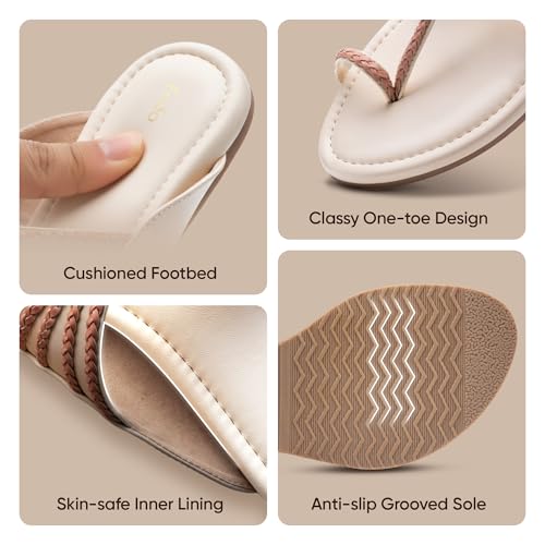 Image of Frido Women's Comfort Flat Sandals | Ethnic Style Slip-On | Super Soft Cushioned Sole, Padded Knit Upper, Breathable & Anti-Skid Zero-Drop | Available in Comfort Flat & Ethnic Kolhapuri style