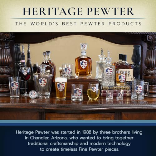 Image of Heritage Pewter Notre Dame Capitol Decanter | 24 OZ Whiskey Decanter for Liquor with Airtight Stopper | Expertly Crafted Pewter Glass