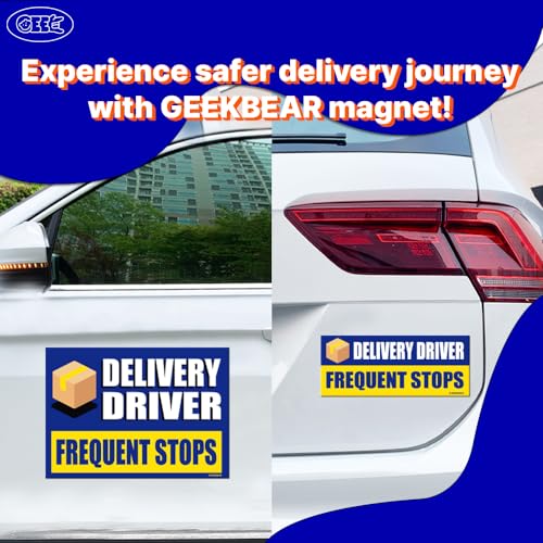 Image of GEEKBEAR Delivery Driver Car Magnet - Eye-Catching, Reflective, Weather-Resistant - Set of 3 (Blue)