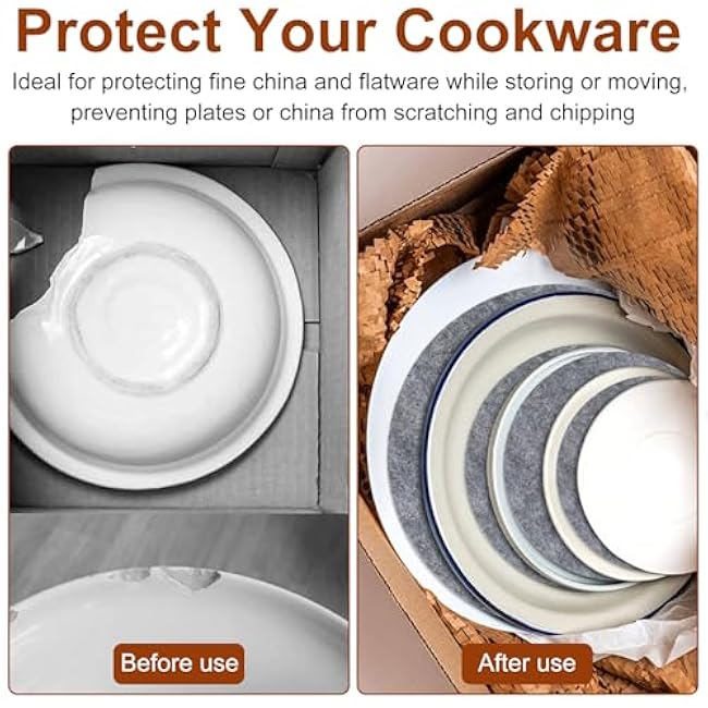 84/144 Pcs Plate Storage Dividers, Felt Plate Separators, Plate Storage Protectors, Round China Dish Protectors, Soft Felt Plate Dividers for Stacking Procelain China Dish Coffee Saucers (144pcs)