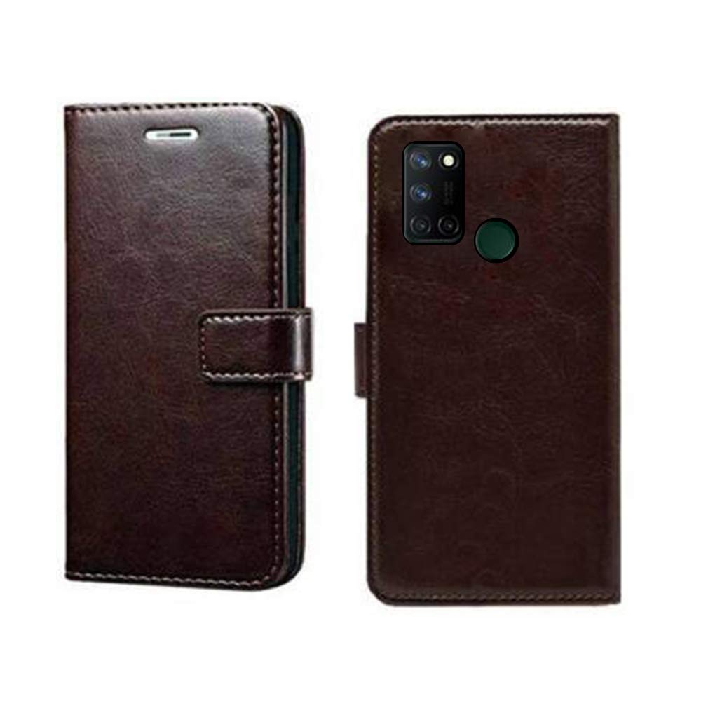 Pinaaki Enterprises Realme 7i Flip Case | Premium Leather Finish | with Card Pockets | Wallet Stand |Complete Protection Flip Cover for Realme 7i - Coffee (B08PPW24T2) Amazon Price History, Amazon Price Tracker