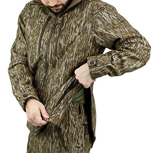 Image of Mossy Oak Sherpa Fleece Lined Camo Hunting Jacket for Men