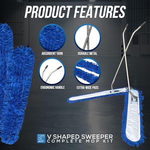 100cm V-Shaped Scissor Sweeper Mop – Hard Floor Cleaner with Washable Industrial Mop Head for Efficient Dust Pickup – Commercial Sweeping Broom for Warehouse Cleaning 5 100cm V-Shaped Scissor Sweeper Mop – Hard Floor Cleaner with Washable Industrial Mop Head for Efficient Dust Pickup – Commercial Sweeping Broom for Warehouse Cleaning - Image 5