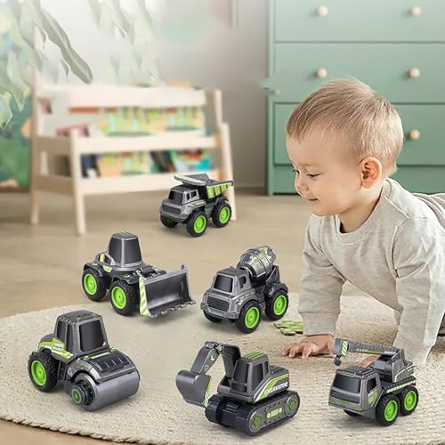 Image of Metal Team Car Unbreakable Engineering Automobile Construction Car Toys Set for Children Kids (Engineering Construction Set -Green)