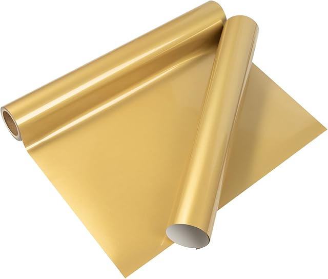 VINYL FROG Heat Transfer Vinyl Roll HTV Vinyl - 30.5x155cm Gold Iron on Vinyl for T-Shirts, Heat Press Vinyl for DIY Craft Designs (Gold)