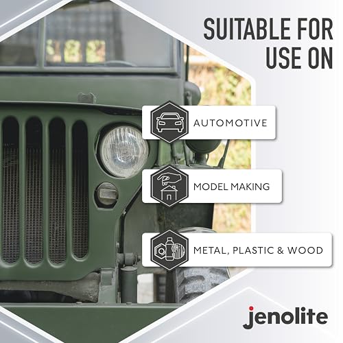 JENOLITE Camouflage-Farbe, Olivgrün, 400 ml (RAL 6003), ideal für Modellbau, Paintball, Airsoft, Militärfahrzeuge