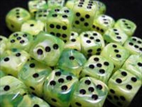 d6 12mm 36 Dice Set Vortex Bright Green w/Black CHX27830