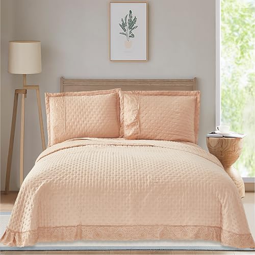 Colcha Boutí Cama 90 (180x260) Termosellada Ligera y Transpirable – Cubrecama Acolchado de Microfibra Suave y Transpirable para Verano y Entretiempo – 1 Funda Almohada (50x70) (Verona Arena)