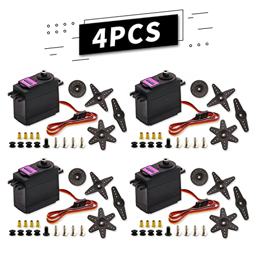 Dafurui 4Pack Mg996R Servo Motor，55G Metal Gear Torque Mg996R Digital Servo Motor For Arduino Futaba Jr Rc Helicopter Car Boat Robot #TOP4