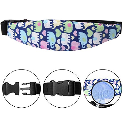 Accmor 2 Pcs Baby Carseat Head Support, Head Band Strap Headrest, Stroller Carseat Sleeping Head Support for Toddler Child Children Kids Infant (Blue)