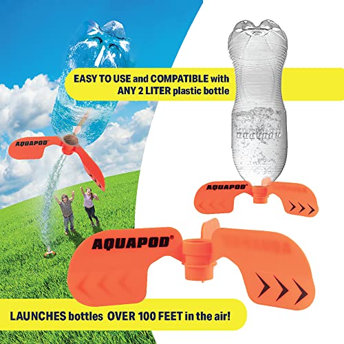 Aquapod Screw on Curved Water Rocket Fin - Compatible with Any 2 Liter Bottles - Makes Bottle Spiral in Air - Fun STEM Toy & Accessory to Water Rocket Launcher - Summer Camp Activity & Gift for Kids