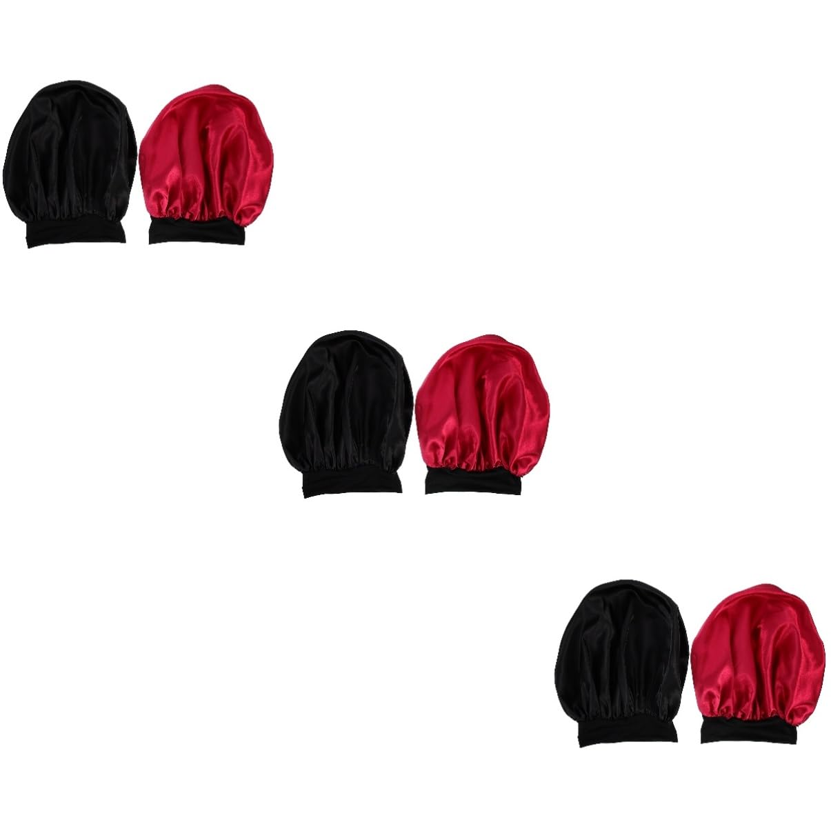 minkissy 4 piezas de sombrero elástico de seda de borde ancho, bandanas de satén para mujer, cubierta de cabeza, gorra de salón, sombrero de estilo simple, capó decorativo para el cabello para mujeres