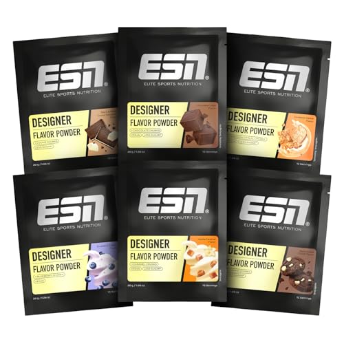 ESN Designer Flavor Powder, Probenbundle, 6 x 30 g Sample, Geschmackspulver zum Süßen, ohne viel Zucker und Kalorien - made in Germany