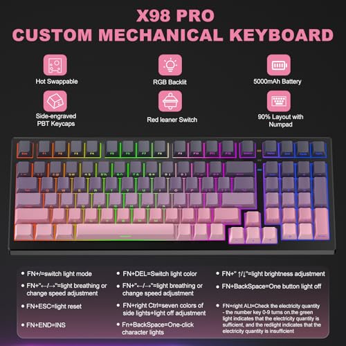 Teclado Mecánico X98 PRO Conectividad Bluetooth USB-C miniatura 6