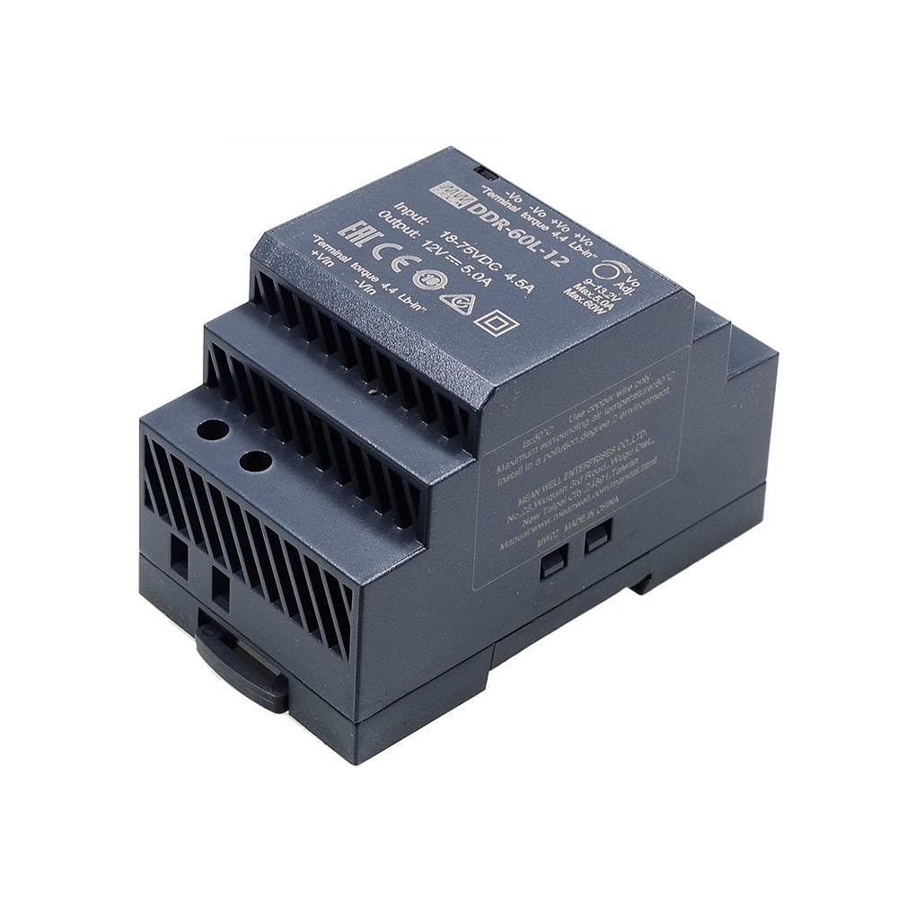 Mean Well DDR-60L-24 Convertitore DC-DC tipo guida DIN da 60 W, 24 V/2,5 A