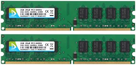 DUOMEIQI 4GB Kit (2 X 2GB) 2RX8 DDR2 800MHz UDIMM PC2-6300 PC2-6400 PC2-6400U CL6 1.8v (240 PIN) Non-ECC Unbuffered Desktop Memory RAM Module Compatible with Intel AMD System