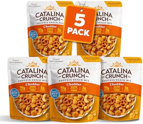 Catalina Crunch Protein Snack Mix, Cheddar, 5.25oz Bag (Pack of 3)