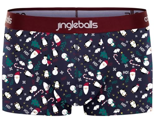Image of Comfyballs Mens Cotton Regular Boxer - Christmas Blue, Blue, XL