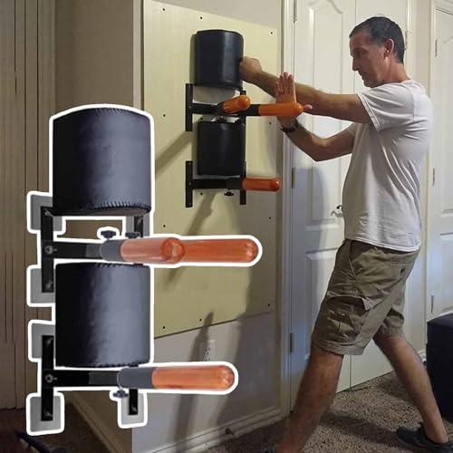 ZIMGOD Wing Chun Dummy Wall Mount Kung Fu Training Equipment, Traditional Martial Arts Trainers Spring Pile, Home Gym Wing Chun Practice Device, Arm Strength Exercise Tool