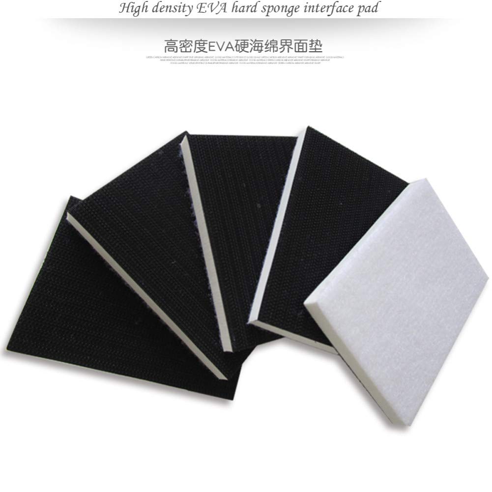 5PCS 70 * 100mm Rectángulo EVA Esponja Interfaz Almohadilla de protección Lijadora Almohadilla de respaldo Herramientas abrasivas - Gancho y bucle