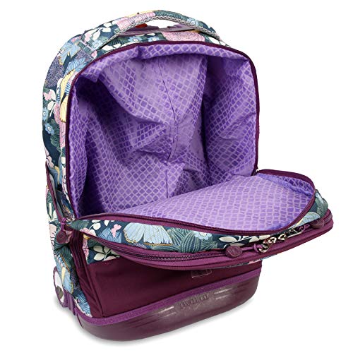 J World Duo Kids Rolling Backpack With Lunch Box Set. School Bookbag on Wheels, Secret Garden4