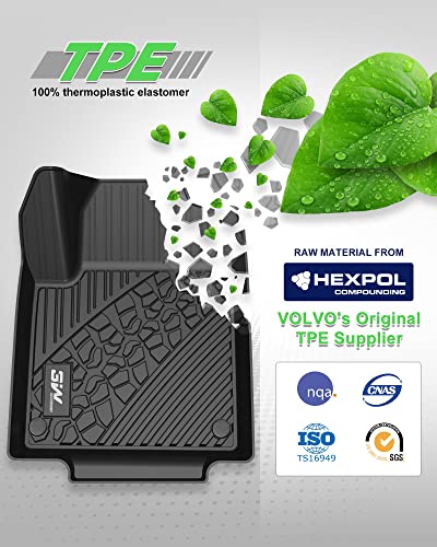 3W Floor Mats Compatible For Ford Edge 2015-2023, Tpe All Weather Custom Fit Ford Edge Floor Liner, 1St & 2Nd Row Full Set Car Accessories, Black #TOP4