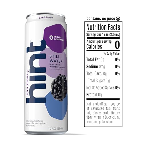 Image of Hint Fruit-Infused Canned Water, Blackberry - Purified Flavored Water with Zero Calories, Natural Flavors, and Sugar Free - 12 Fl Oz Cans (Pack of 24)