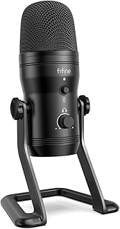 FIFINE USB Studio Recording Microphone Computer Podcast Mic for PC, PS4, Mac with Mute Button & Monitor Headphone Jack, Four Pickup Patterns for Vocals YouTube Streaming Gaming ASMR Zoom-Class (K690)