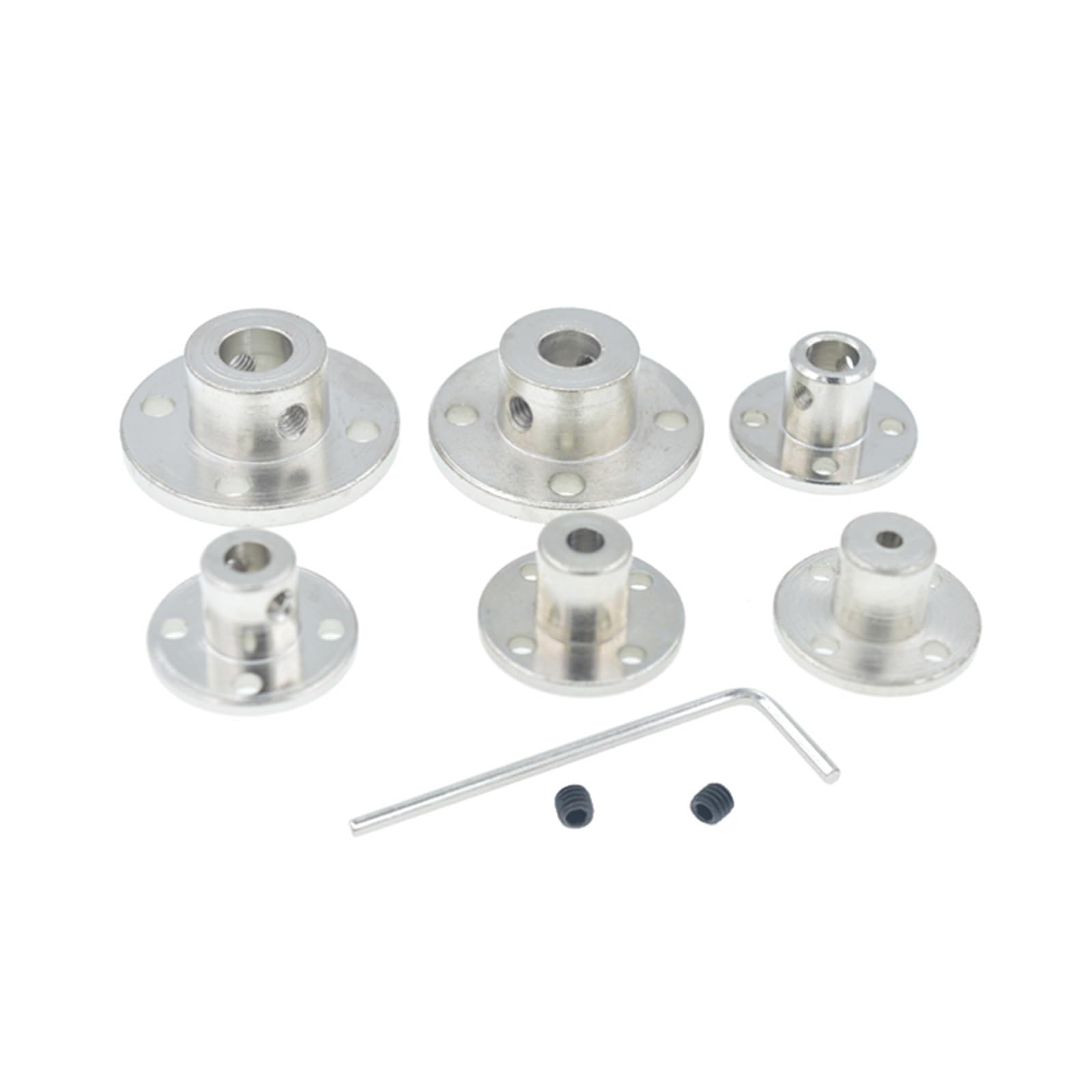 WEKONUMEX Flange Shaft Coupling, Steel Rigid Flange Coupling Motor Guide Shaft Coupler Connector Inner Diameters 3-14mm(7mm)